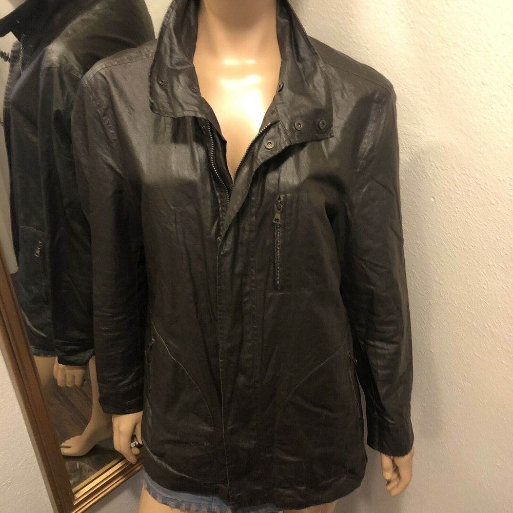 John Varvatos Brown  Polyurethane Linen Lined Jkt